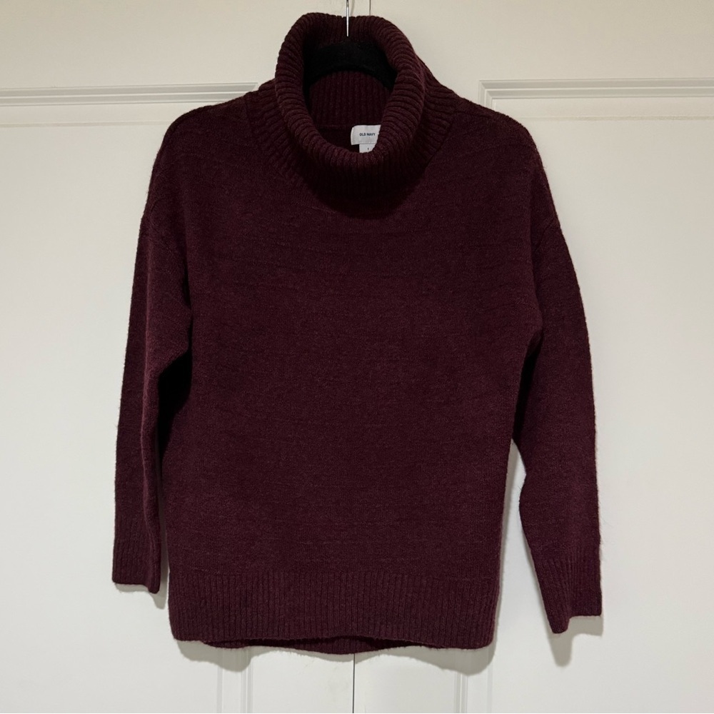 Old Navy Purple Maroon Turtleneck Sweater Sz S Maroon